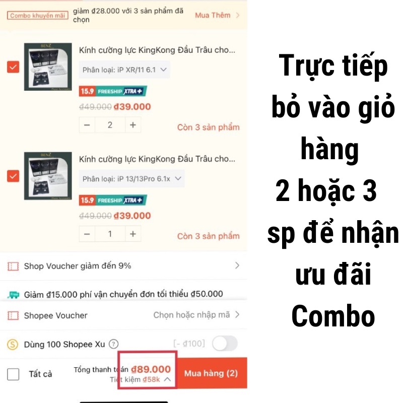 Kính cường lực KingKong chống nhìn trộm cho iphone kèm khung tự dán chống bám nước vân tay chính hãng VTZ dày 0.3mm