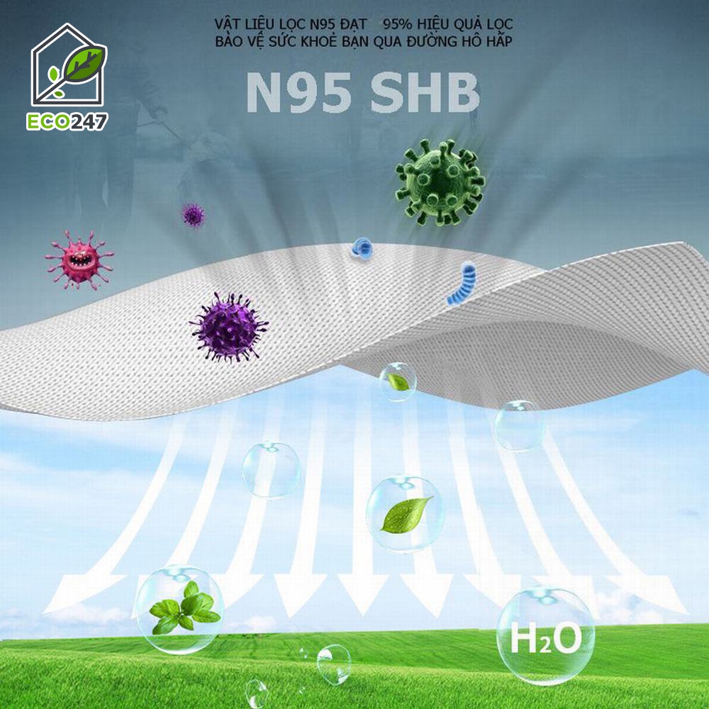 Khẩu trang SHB Pro mask 3D N95 Lọc Bụi Siêu Mịn, Có Van Thở, hàng Việt Nam xuất khẩu