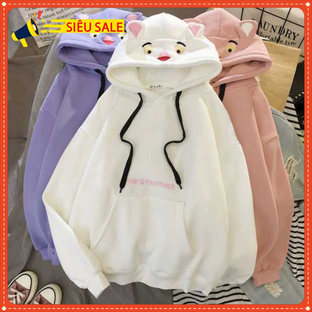 💜 DeremonStyle - Áo khoác hoodie nữ thêu báo hồng mới nhất  - Hot New 2021