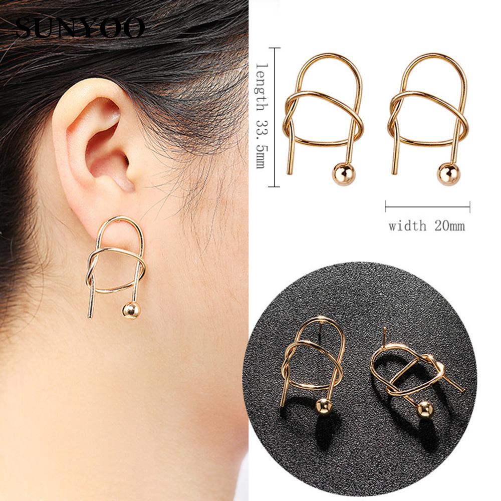  For Women Twist Knots Fashion Jewellery Gold Plated Earrings Minimalist Trendy