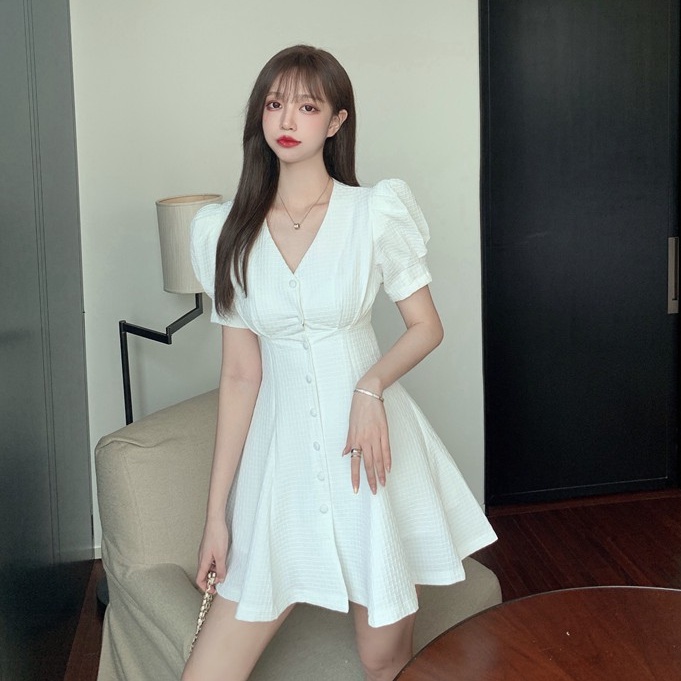 Đầm nữ dáng xòe midi tay ngắn Emilyshop