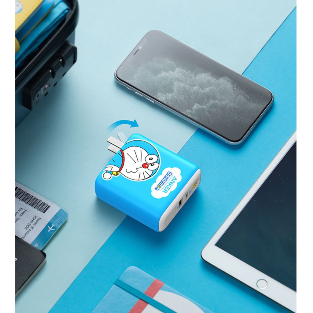 Sạc kiêm Pin dự phòng ANKER PowerCore Fusion 5000mAh sạc nhanh PD 18W Iphone - Mã A1624 Doraemon Doremon