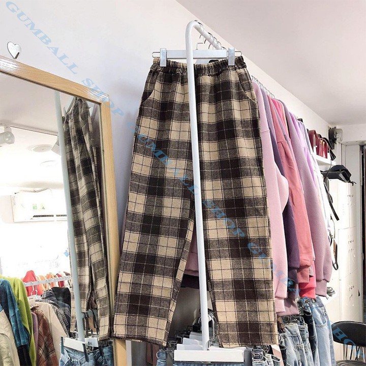 Quần Kẻ Caro Ống Rộng [ Freeship ] Quần Baggy Sọc Caro Ống Rộng Dáng Suông Nam Nữ Phong Cách ullzang | BigBuy360 - bigbuy360.vn