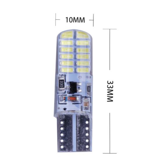 (T10-24smd-3014-nháy) 1 bóng đèn t10 led t10 sáng liên tục &amp; nháy F1 sáng gắn demi xi nhan xe máy ô tô