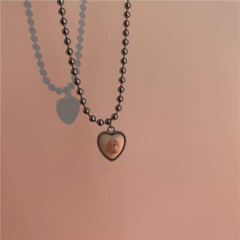 Vòng Cổ Chuỗi Hạt Mặt Tròn Hình Thỏ Phong Cách Hip Hop Hàn Quốc Độc Đáo 19A1233 Thời Trang