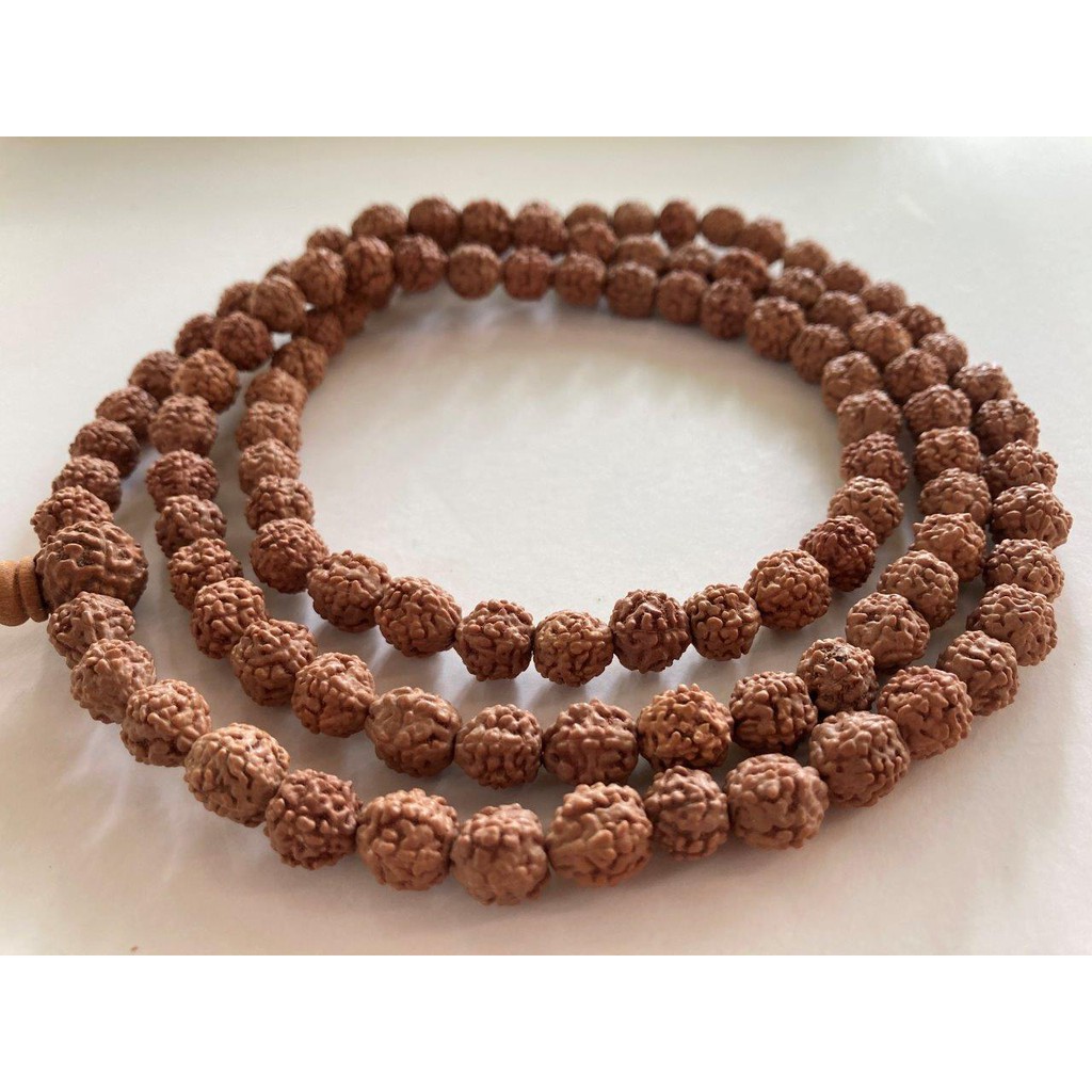 Chuỗi hạt bồ đề Kim Cang Nepal 108 hạt 8mm - 9mm nâu gỗ tự nhiên - Nepali Handmade Rudraksha Mala