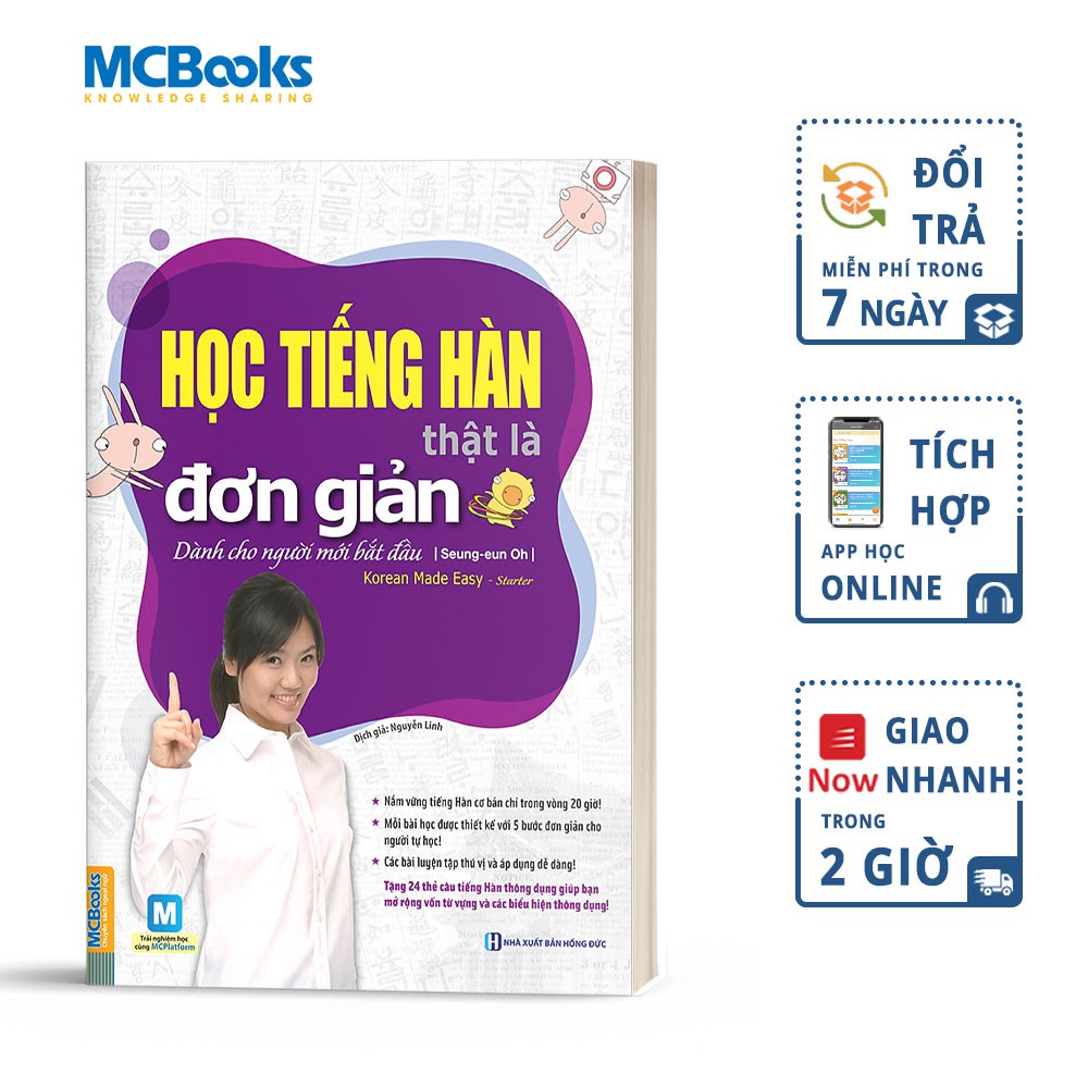 Sách - Học Tiếng Hàn Thật Là Đơn Giản Dành Cho Người Mới Bắt Đầu - Tặng Kèm App Online