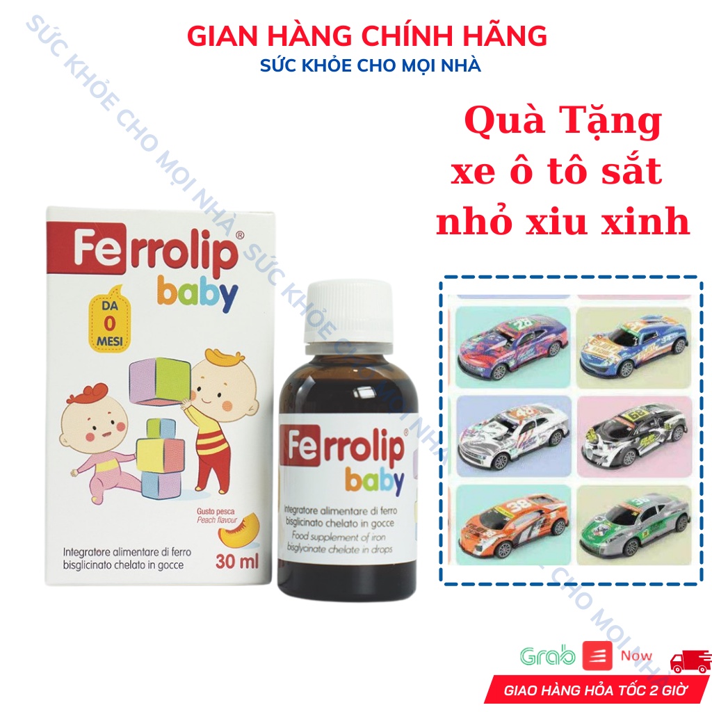 Sắt Siro Ferrolip Baby Vị Đào Thơm Ngon Cho Bé Lọ 30 ML