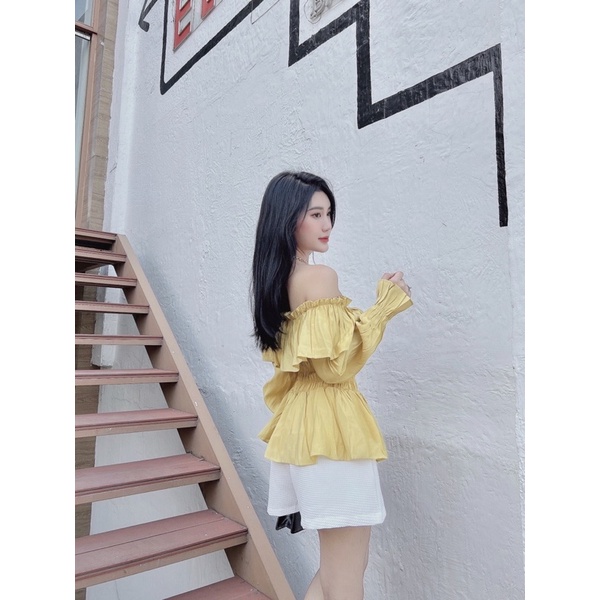 Set áo bẹt vai + short 4 màu