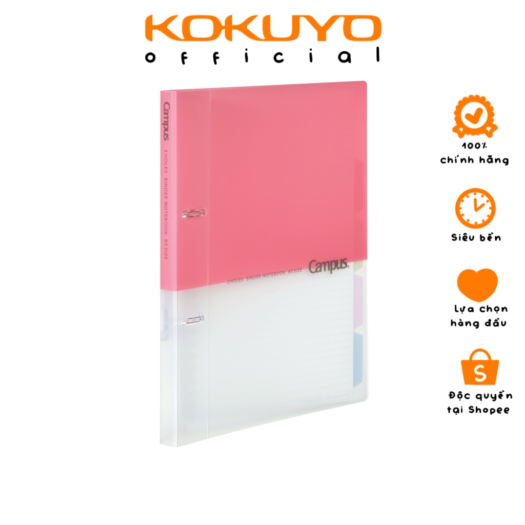 Sổ Binder Còng Nhựa Color Block Loại 2 Lỗ Campus