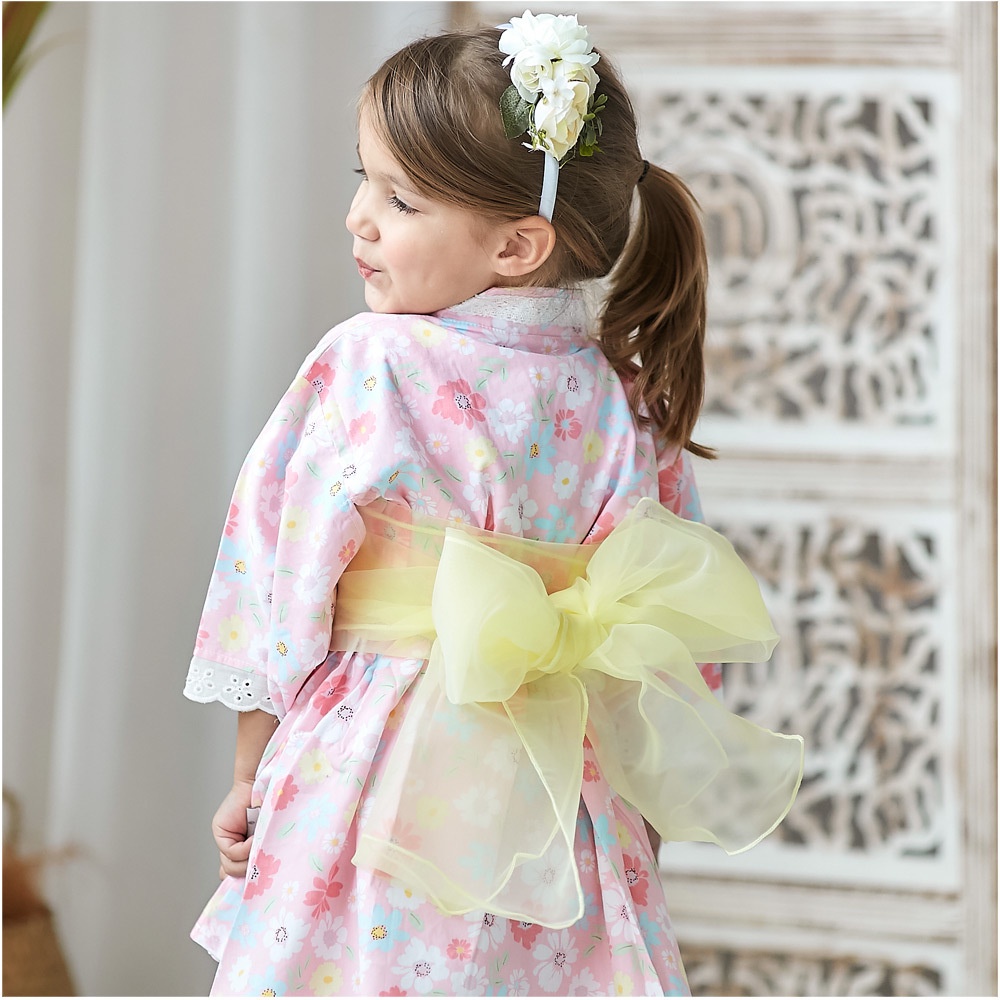 Đầm kimono In Họa Tiết Phong Cách Nhật Bản Cho Bé Gái 2-8 Tuổi