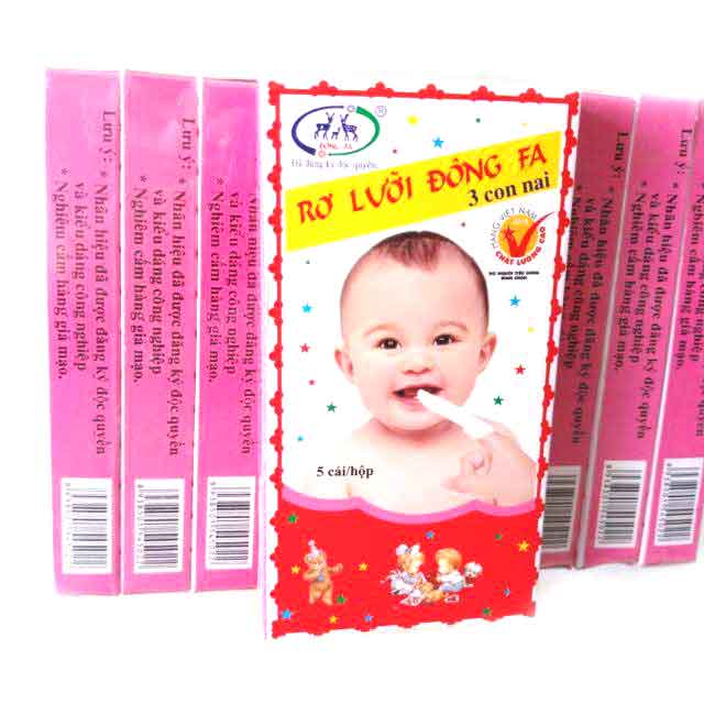 Rơ Lưỡi Đông Fa- hộp 5 cái- giúp chăm sóc răng miệng của bé, làm sạch lưỡi, tưa lưỡi cho trẻ sơ sinh