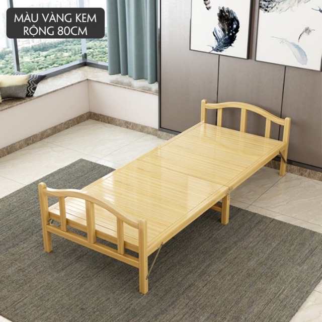 Giường Tre Gấp Gọn, Giường xếp Văn Phòng Đa Năng Cỡ 80Cm