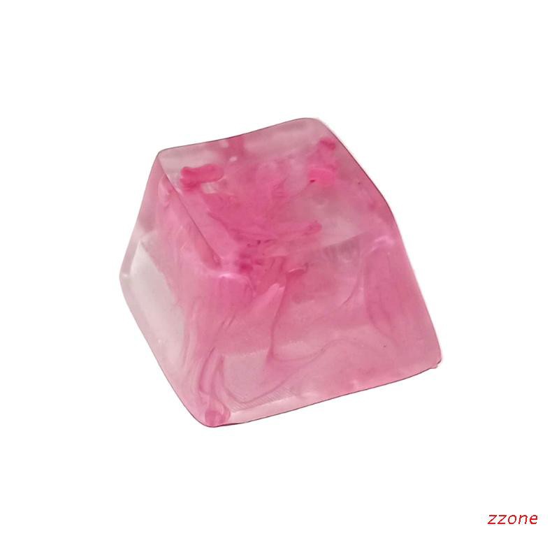 zzz 1PC Gaming Keycaps Durable Transparent Pink Smog Resin Keycap Cherry Profile R4 Design Key Cap for Mechanical Keyboard