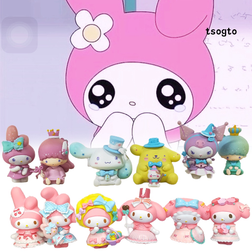 Set 6 mô hình nhân vật mymelody hoạt hình dễ thương trang trí bàn làm việc
