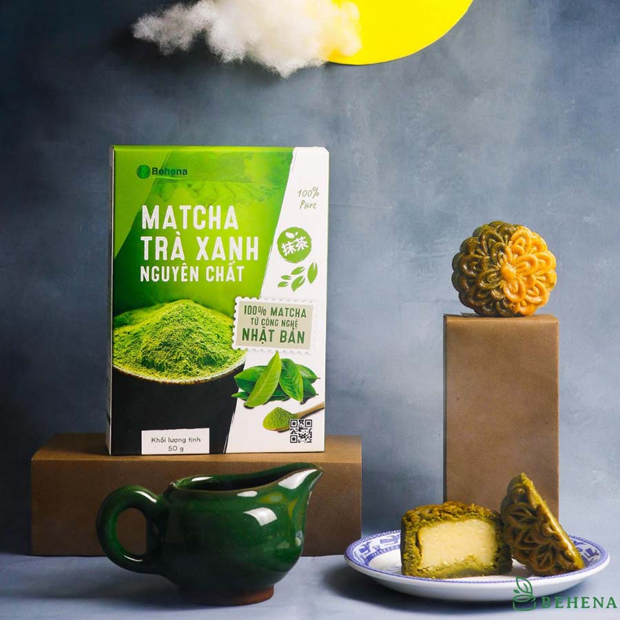 Bột trà xanh nguyên chất Behena, bột matcha Nhật bản pha chế đồ uống, làm bánh