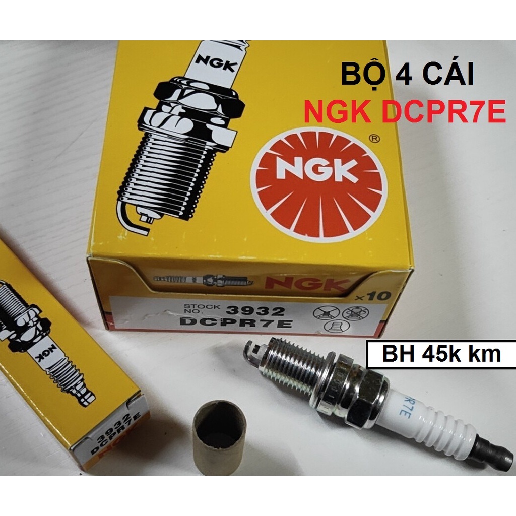 (BH 45km) (DCPR7E) Bộ 4 cái Bugi NGK Nickel dùng mã DCPR7E (Japan - dùng 45 km)