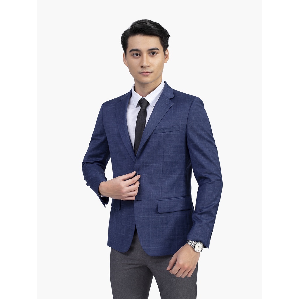 Áo blazer ARISTINO dáng suông nhẹ thoải mái, chất liệu cao cấp, họa tiết kẻ caro lịch thiệp sang trọng - ABZ00501