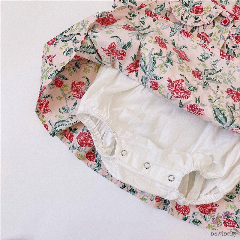 Đầm Tay Ngắn In Hoa Kèm Băng Đô Phong Cách Hàn Quốc Cho Bé Gái