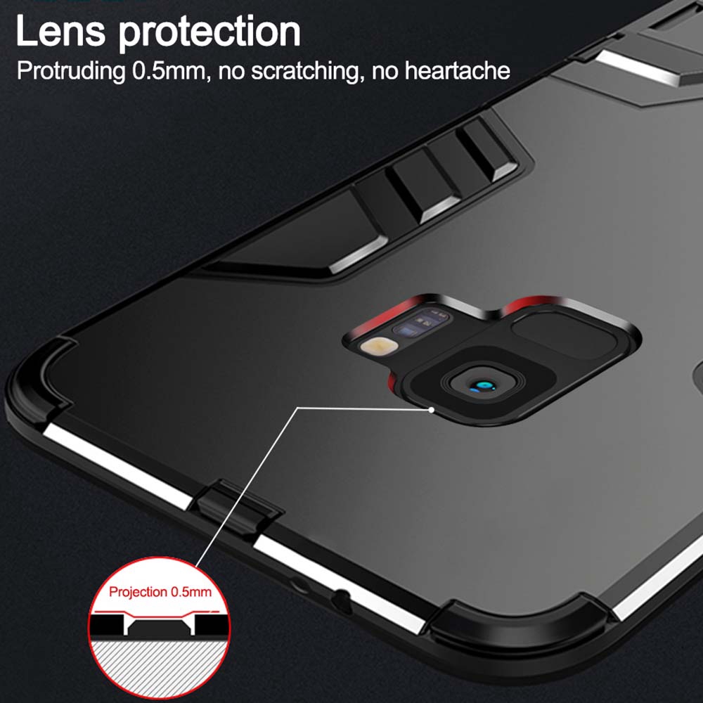 Ốp điện thoại cứng bảo vệ chống sốc có giá đỡ nam châm cho Samsung Galaxy S9 S8 S10 S20 Plus S20FE S20Lite S7Edge S10e