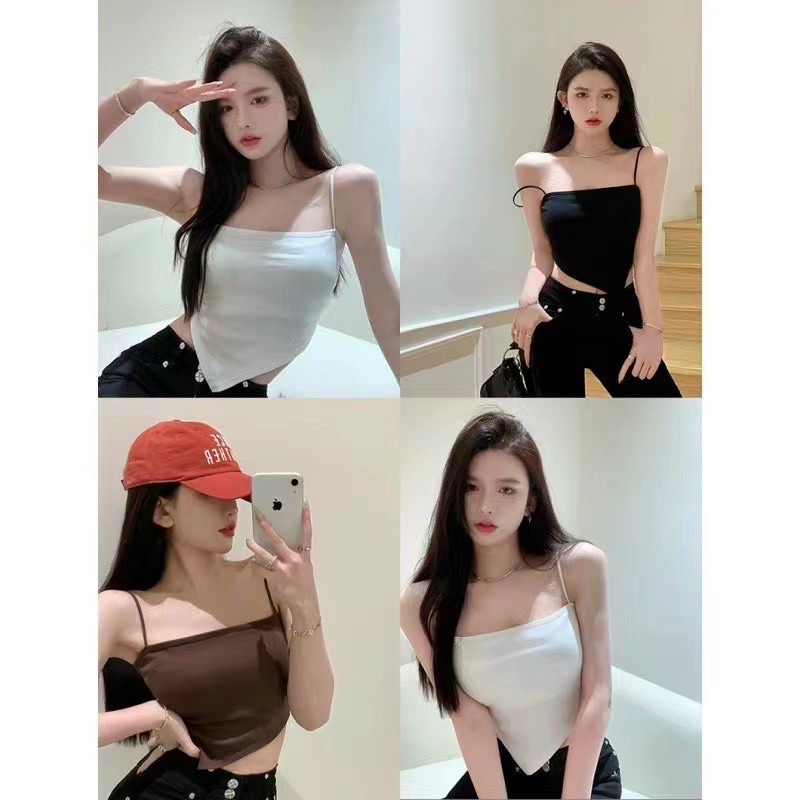 Áo bra yếm 2 dây cotton kèm mút ngực