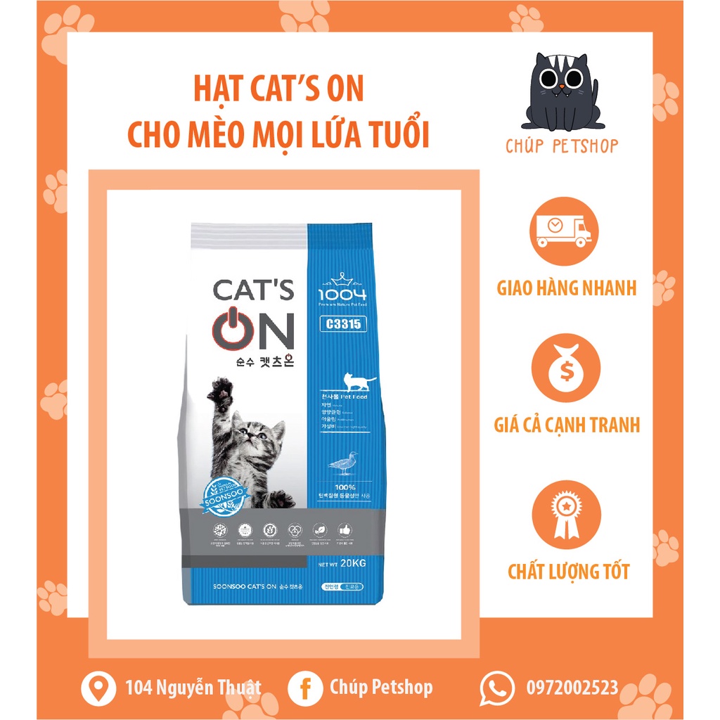Hạt khô cho mèo mọi lứa tuổi Cat's On - TÚI 1KG