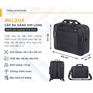 (Mới) Cặp đen đa năng học sinh Kim long KL204