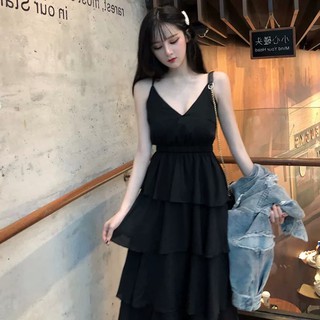 Váy hai dây 4 tầng hàn quốc kèm ảnh thật