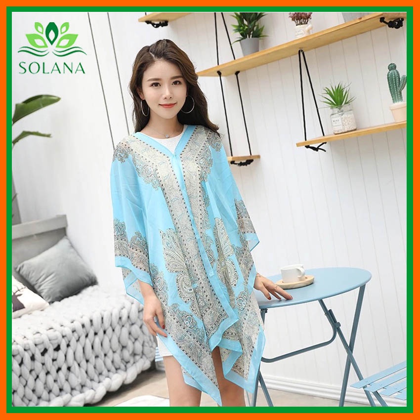Áo Choàng Đi Biển, Chất Liệu Voan Siêu Đẹp, Hàng Quảng Châu Loại 1, Khăn Choàng., Phụ KIện Chụp Ảnh,  SOLAN