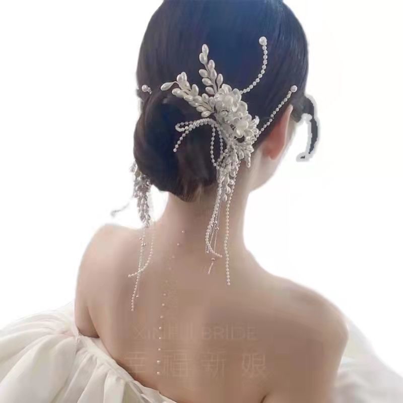 Kẹp Tóc Đính Mạng Che Mặt Thiết Kế Xinh Xắn Cho Cô Dâu