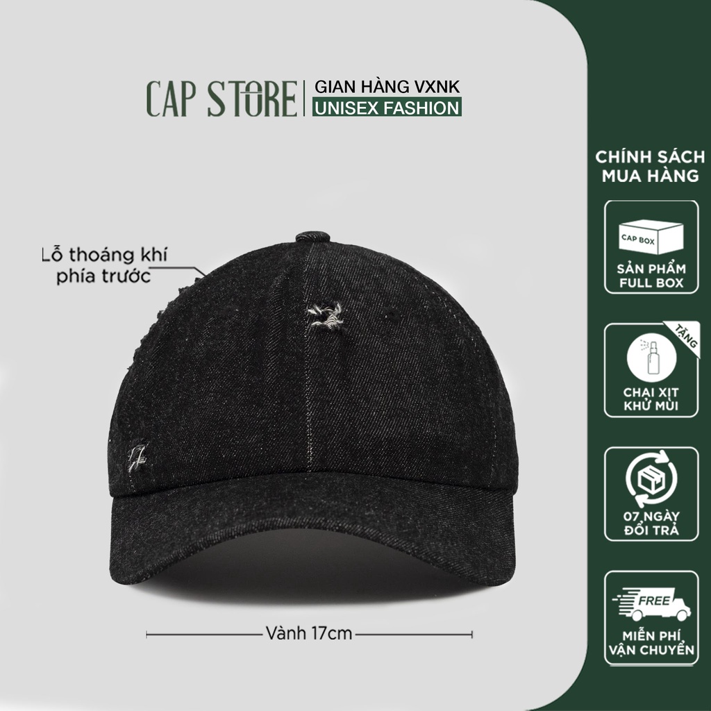 Mũ kết jean rách - Nón thời trang cao cấp full box phong cách ulzzang dành cho cả nam và nữ của Cap Store
