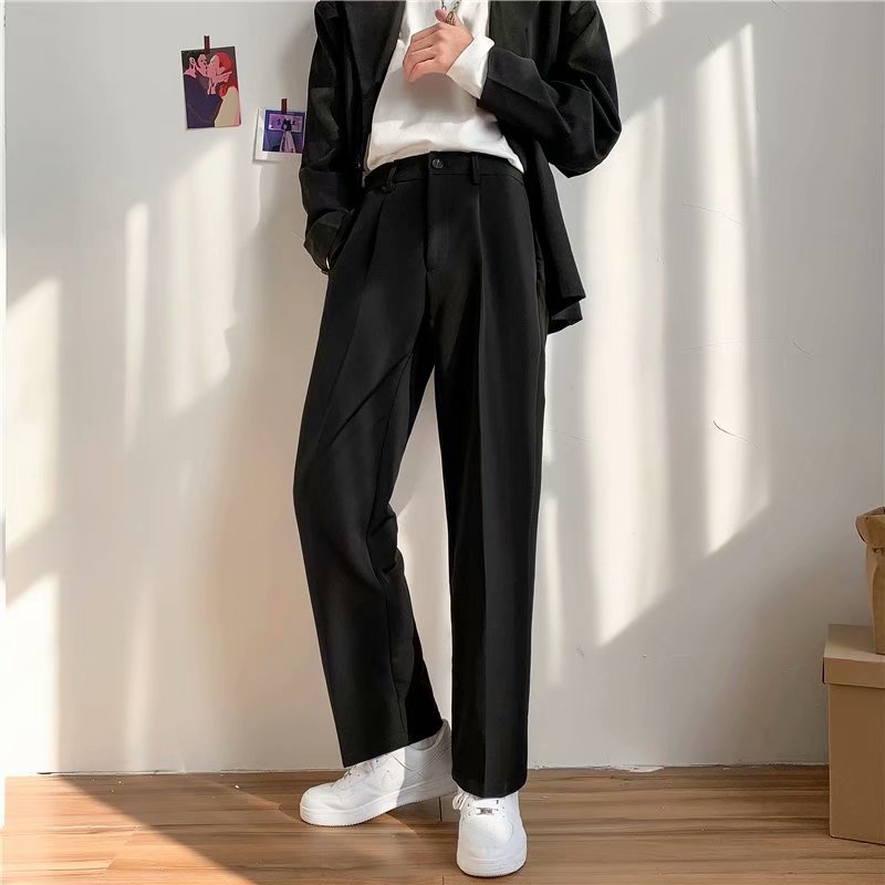Quần Dài Ống Rộng Màu Trơn Phong Cách Hàn Quốc Thời Trang Cho Nam quần ống rộng trắng bigsize quần jogger nam ống rộng  simple quần kaki nam quần baggy nam