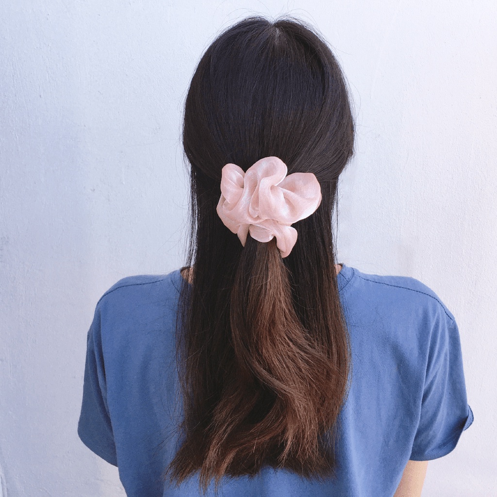 POENY - Dây chun buộc tóc Handmade Scrunchies Chiffon Pastel trang nhã