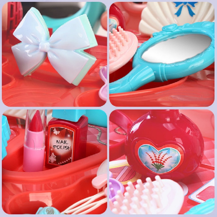 Đồ Chơi Bàn Trang Điểm Phát Nhạc Kèm Ghế Ngồi Cỡ Lớn Cho Bé