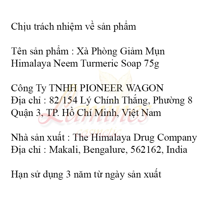 [Quà Tặng] Xà Phòng Giảm Mụn Cơ Thể Từ Lá Neem Himalaya Neem Turmeric Soap 75g - Tặng Lưới Tạo Bọt