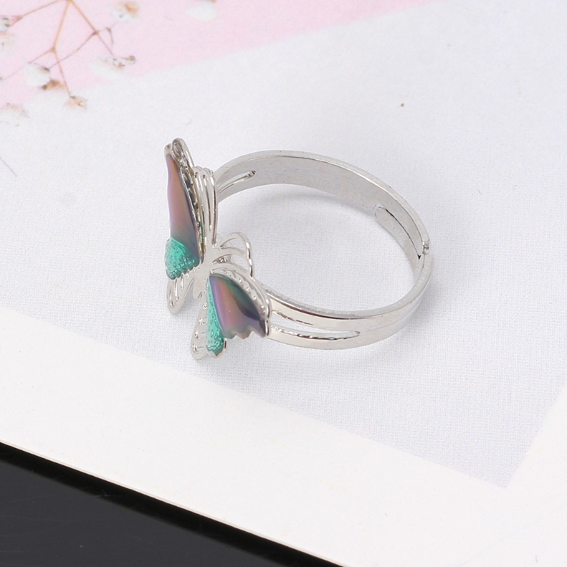 Nhẫn hình bướm thay đổi màu theo tâm trạng/ nhiệt độ độc đáo thời trang cho phụ nữ và trẻ em