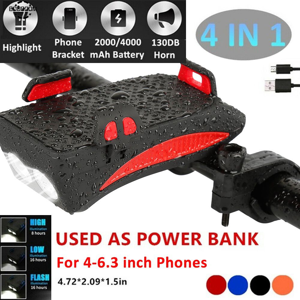 Đèn Led Gắn Xe Đạp Điện Thoại Di Động Chân Đế Đi Đèn Trước Loa Usb 4 Trong 1 Đa Năng Đi Phụ Kiện Booboom