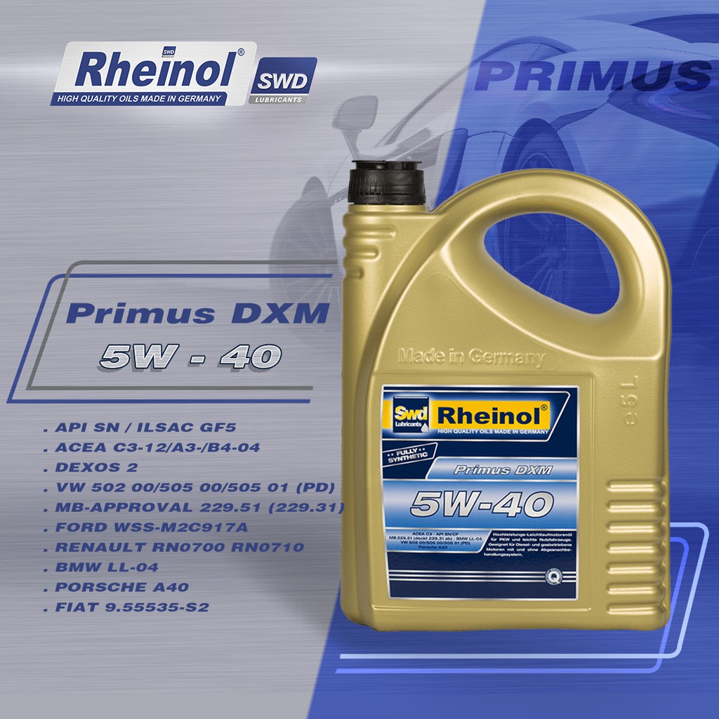 Dầu Nhớt Rheinol Primus DXM 5W40 - Hàng nhập khẩu cao cấp Đức 1L