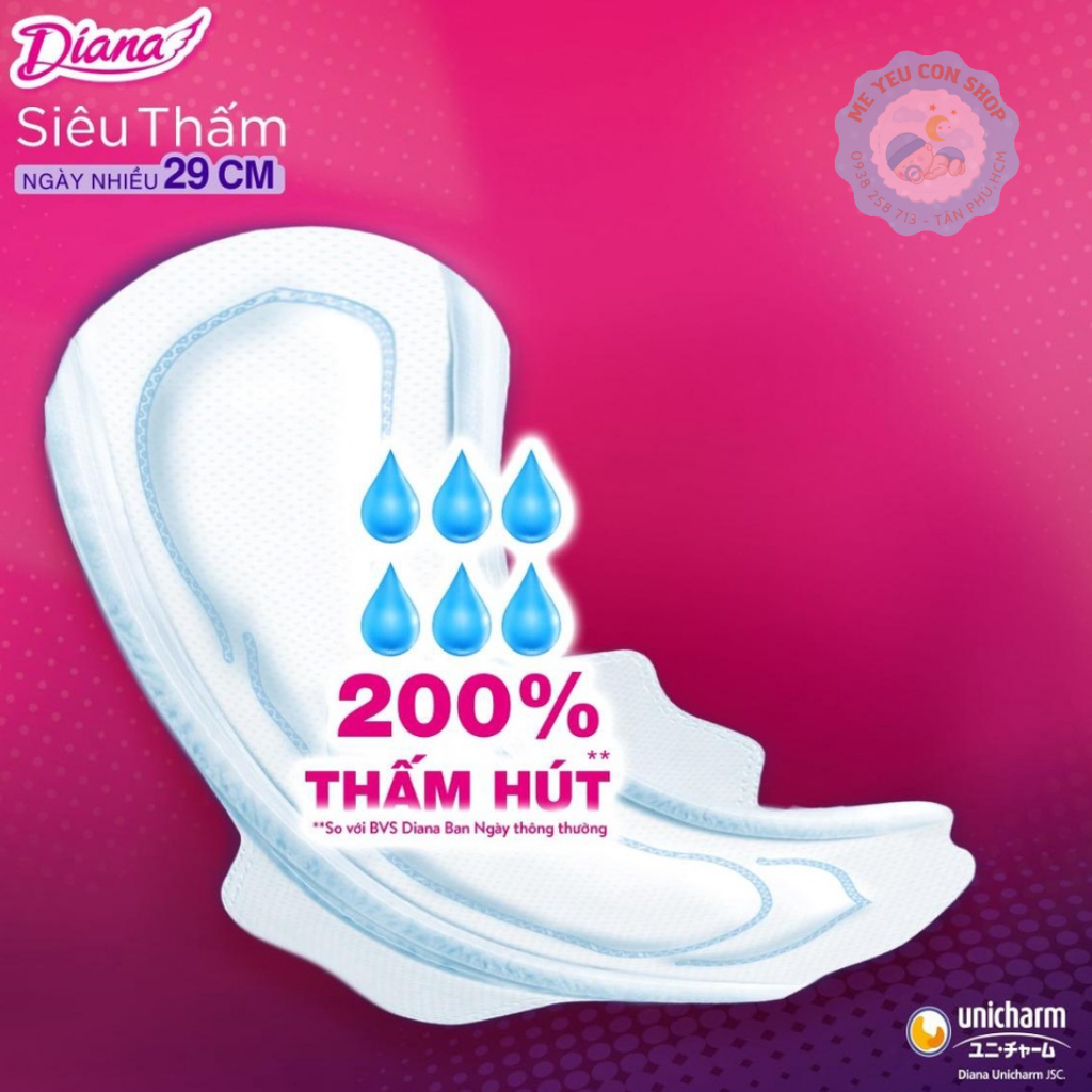 [Tặng 1 miếng] Gói 8 miếng - Băng vệ sinh siêu mỏng siêu thấm Diana
