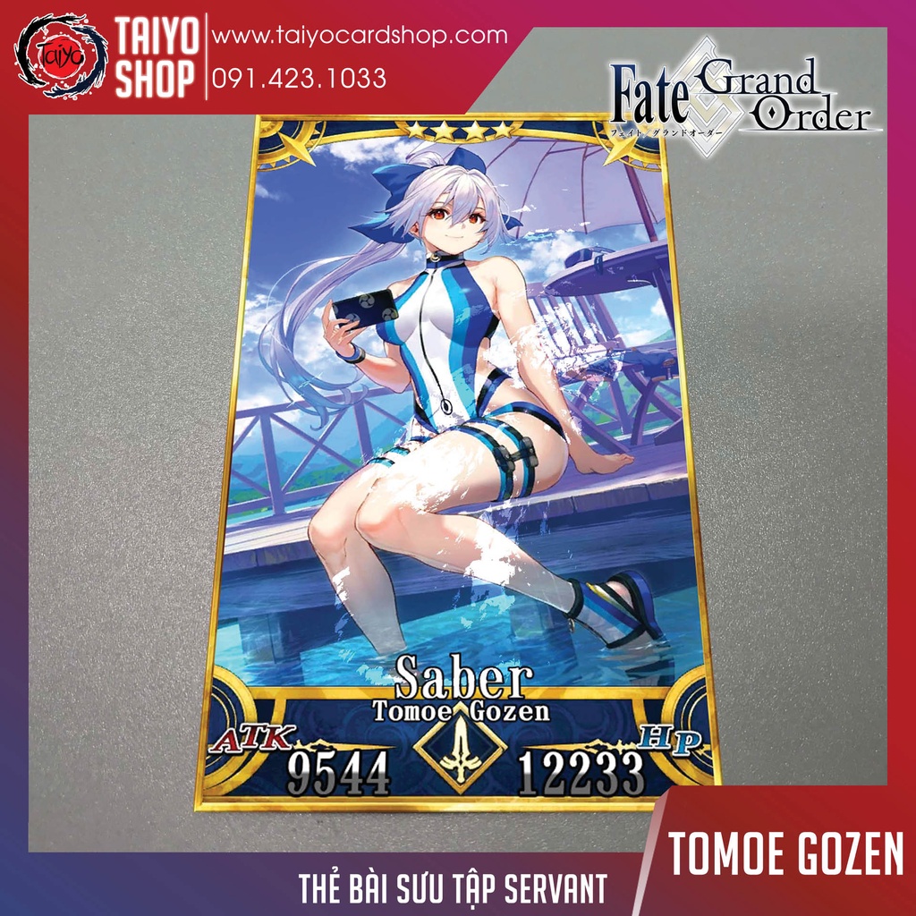Thẻ bài custom card bánh xốp anime Fate/Grand Order FGO để sưu tầm tự chọn Tomoe Gozen
