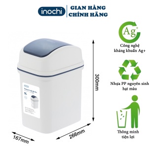 Thùng rác nhựa INOCHI, thùng rác nắp lật Hiro 15l tiêu chuẩn Nhật Bản - Happy Life 4U