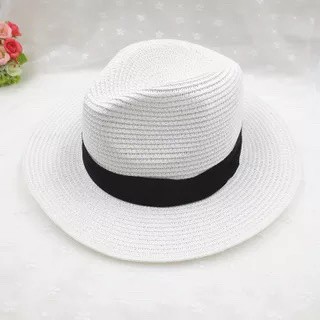 Mũ cói đai đen Unisex- Nón đi biển unisex có đai