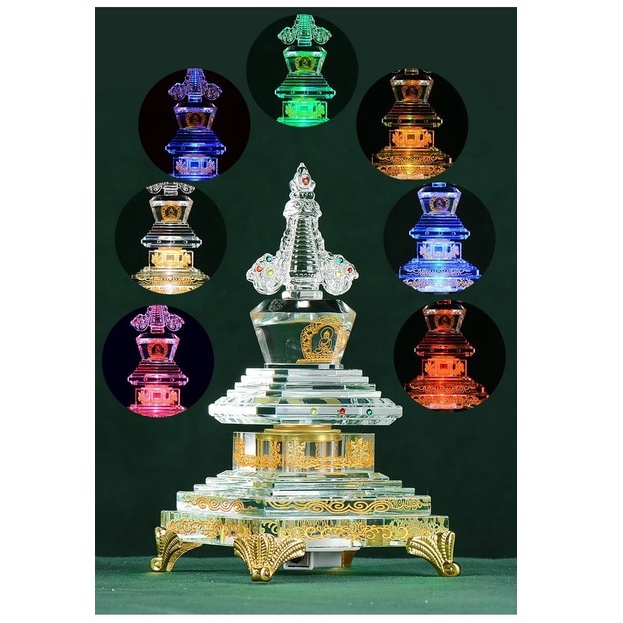 [PBMC] Tháp xá lợi pha lê đính đá(có đèn LED)