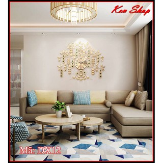 🔥🕕 Đồng hồ treo tường trang trí Cây tiền vàng Tài Lộc cho gia chủ - Đồng hồ treo tường DX12