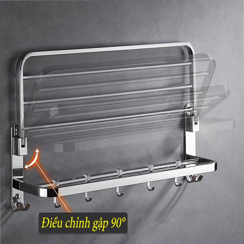 Giá Treo Khăn Nhà Tắm, Kệ Để Đồ Nhà Tắm Đa Năng, Inox Không Gỉ, Dán Tường Tiện Lợi PAPAA.HOME