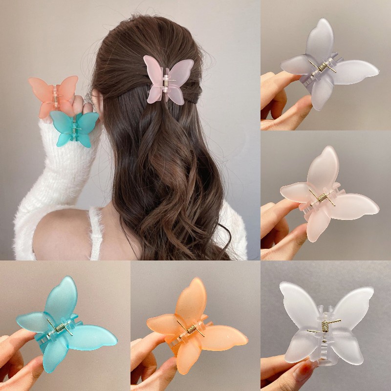 Kẹp Tóc Càng Cua Bướm Cỡ Lớn Hình Màu Sáng Thời Trang Mùa Hè Hàn Quốc Cho Nữ