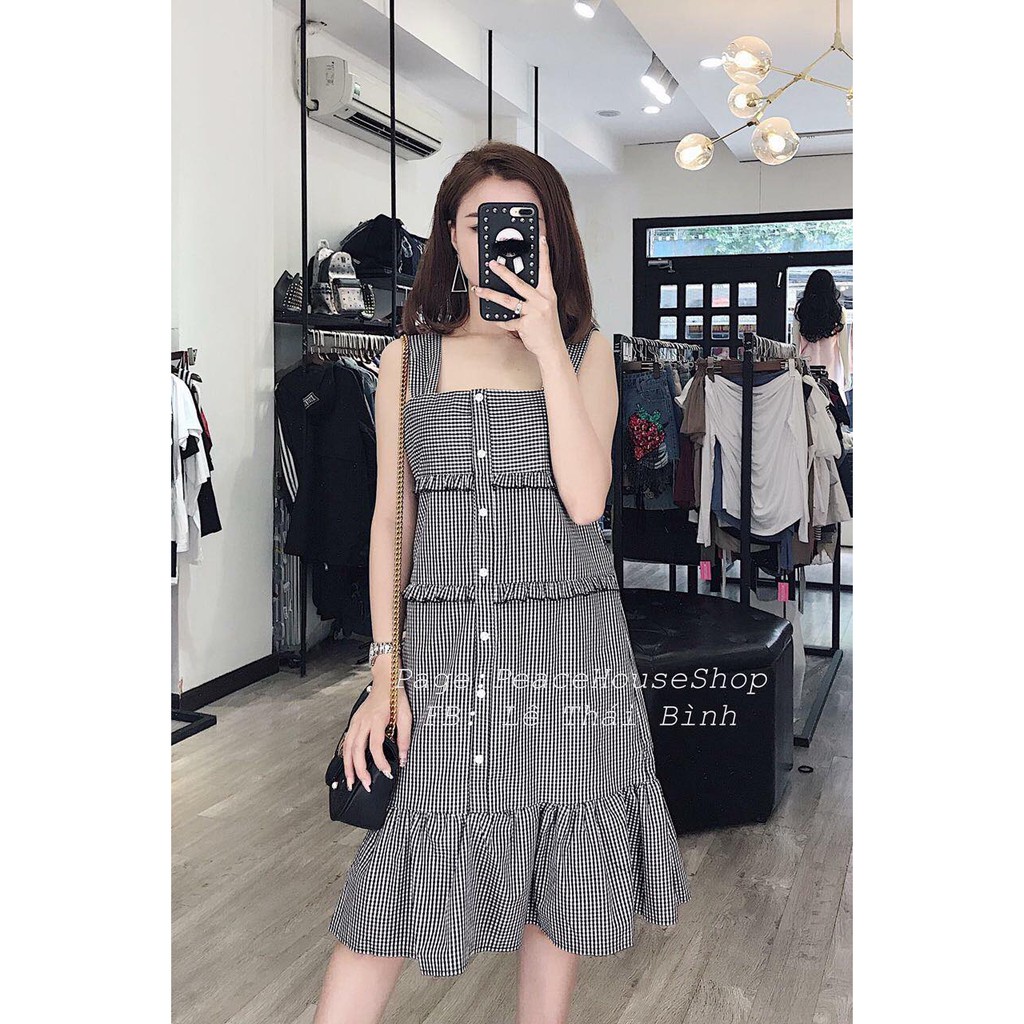 Đầm caro đuôi cá