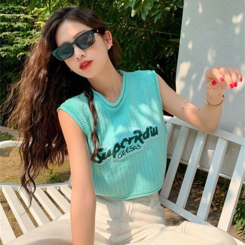 Áo Thun SáT NáCh Thêu Chữ ThờI Trang Cho Nữ