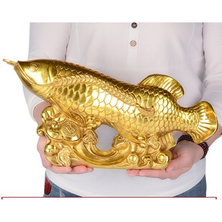 Tượng Cá Chép Hoá Rồng cưỡi gậy Như Ý bằng đồng thau phong thủy Hồng Thắng