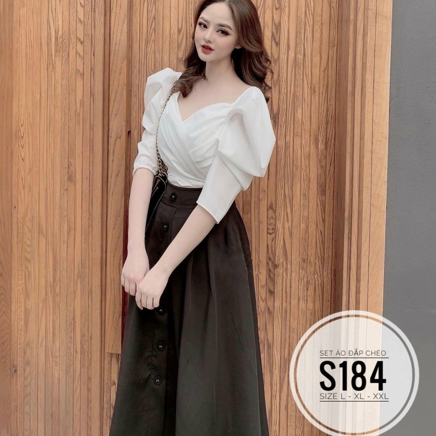 Váy Bigsize 60-100 Kg Set Áo Đắp Chéo + Đầm Rời  S184 A | BigBuy360 - bigbuy360.vn